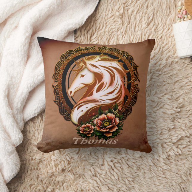 Almofada A Cabeça Elegante De Cavalo Adornada Com Flores. (Cobertor)