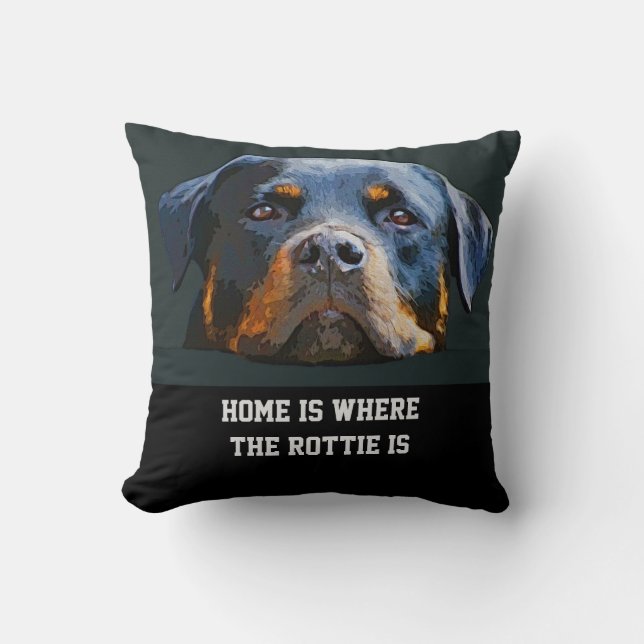 Almofada A casa das citações do cão de Rottweiler é o lugar (Frente)