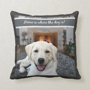 Almofada A casa é o lugar onde o cão está