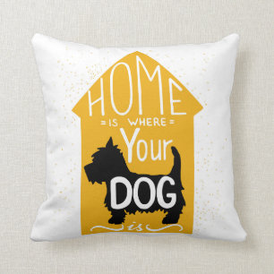 Almofada A casa é o lugar onde o cão está