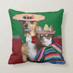 Almofada A chihuahua mexicana persegue o travesseiro