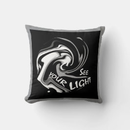 Almofada A Cinza "Veja sua luz" ensombra a Inspiração Preta