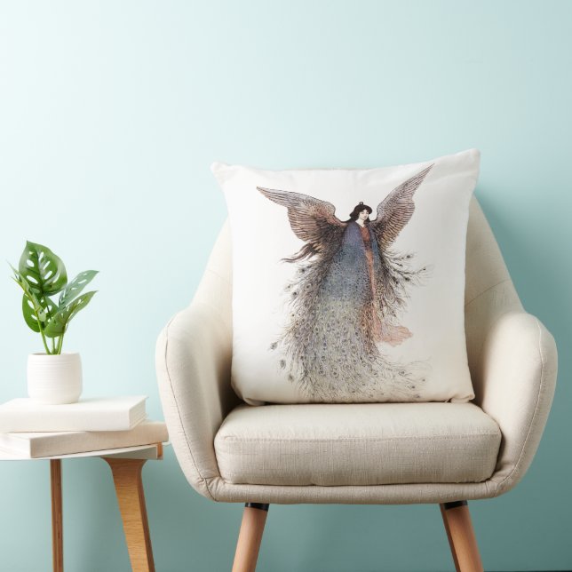 Almofada A Donzela da Lua (1910) pintura de Warwik Goble (Cadeira)