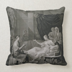Almofada A entrevista de Augustus e de Cleopatra, gravada