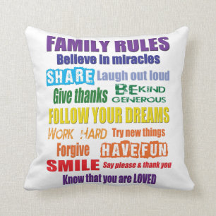 Almofada A família colorida ordena o travesseiro decorativ