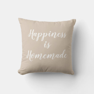 Almofada A felicidade é travesseiro decorativo caseiro