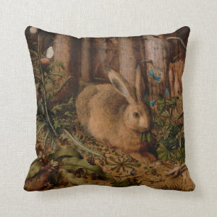Almofada A Hare in the Forest (por Hans Hoffmann)