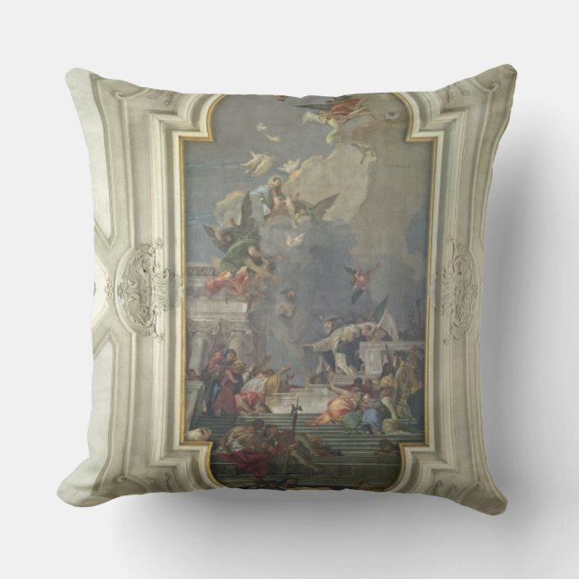 Almofada A instituição do rosário por St Dominic (fres (Frente)