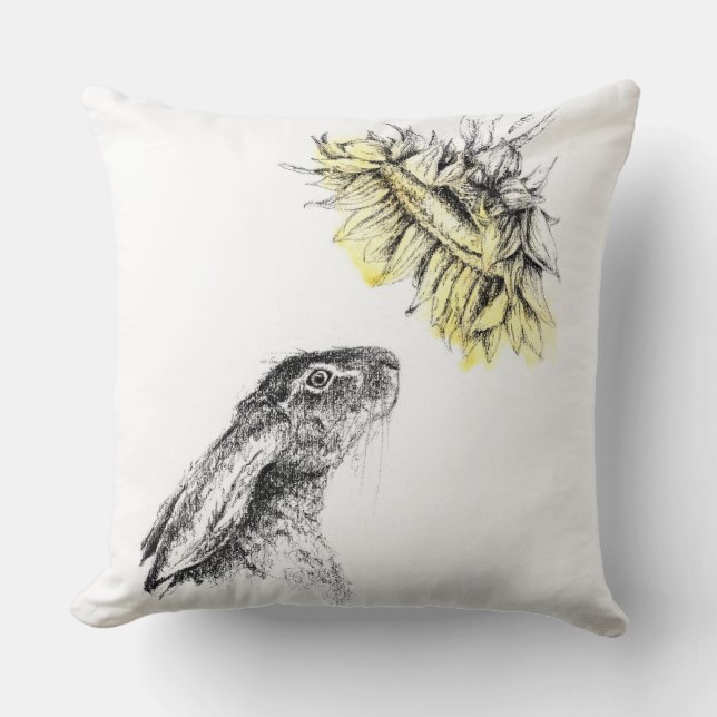 Almofada A Lebre de Girassol (Frente)