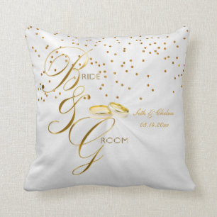 Almofada A lembrança elegante da noiva & do noivo