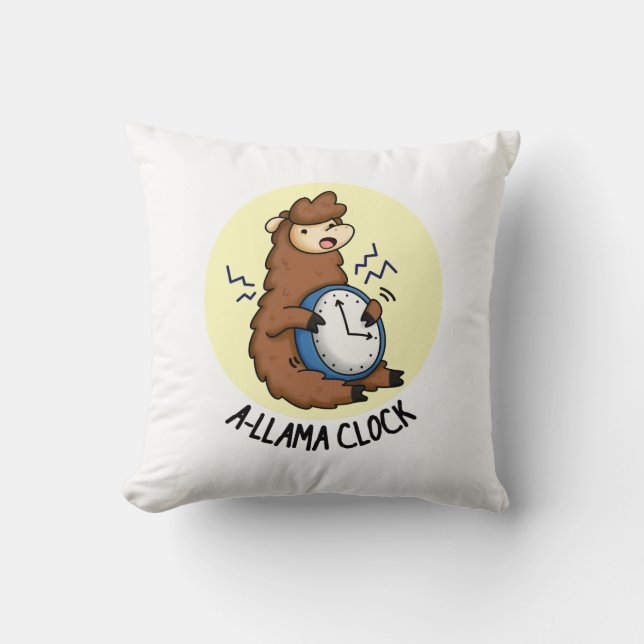 Almofada A-llama Clock Funny Llama Pun (Frente)