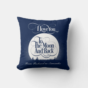 Almofada À lua e à parte traseira (personalizadas)