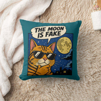 Almofada A Lua é Falsa - Gato Conspiração