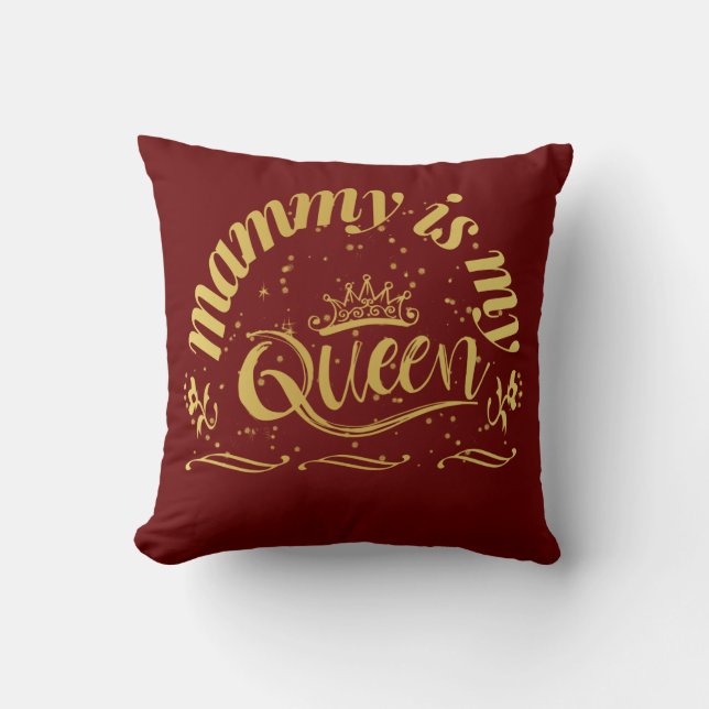 Almofada A mamãe É A Minha Rainha Dourada (Frente)