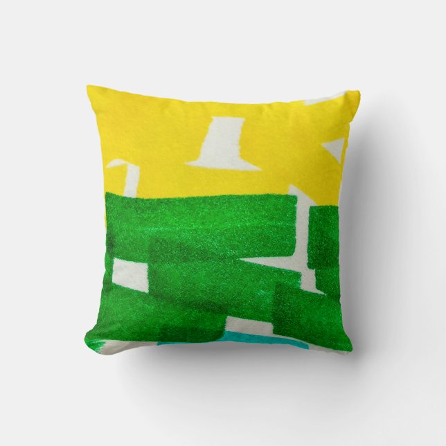 Almofada A Mão De Seafoam Lilac Boho Desenhou Traço. Fuchsi (Frente)