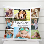 Almofada A melhor colagem de fotos da vovó do mundo persona<br><div class="desc">Dê à melhor vovó do mundo um travesseiro personalizado divertido de colagem de fotos que ela vai valorizar e curtir por anos. Você pode personalizar com oito fotos familiares de netos, filhos, outros membros da família, animais de estimação, etc., personalizar a expressão "A Melhor Avó do Mundo" e se ela...</div>
