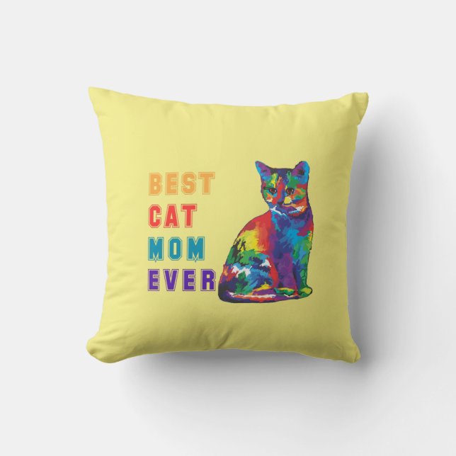 Almofada A melhor mãe de gatos alguma vez escreve para o ga (Frente)