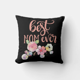 Almofada A Melhor Mãe De Sempre. Flores de Aquarela