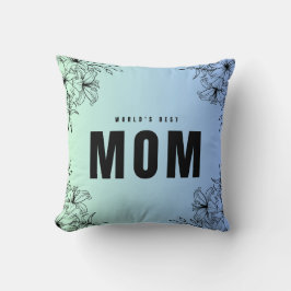 Almofada A Melhor Mãe Flores Floral Azul-Russo do Mundo