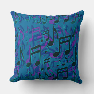 Almofada A música nota o roxo musical do verde azul do