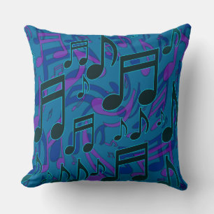 Almofada A música nota o roxo musical do verde azul do