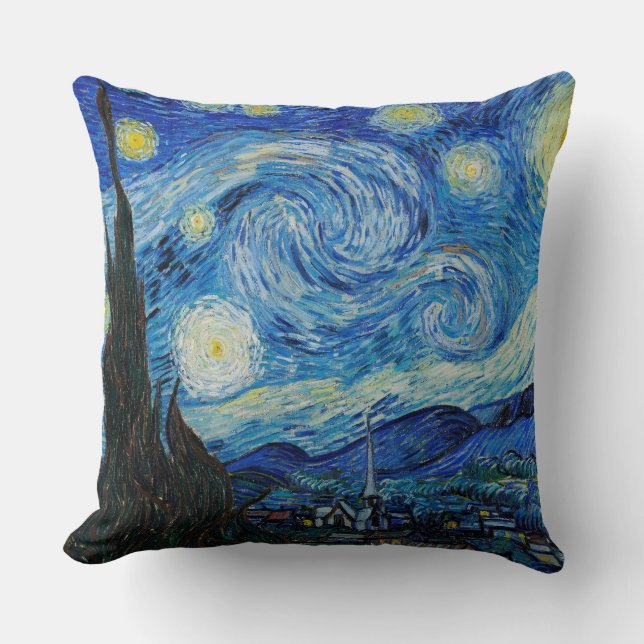 Almofada A Noite Estrelada de Vincent Van Gogh Travesseiro  (Frente)