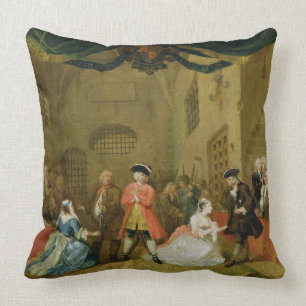 Almofada A ópera do mendigo, cena III, ato XI, 1729 (óleo
