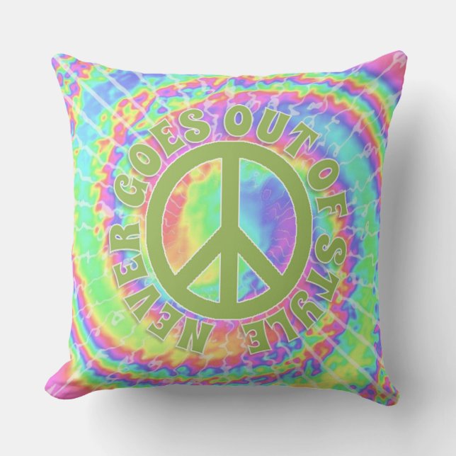 Almofada A paz nunca sai de moda na tie dye (Frente)