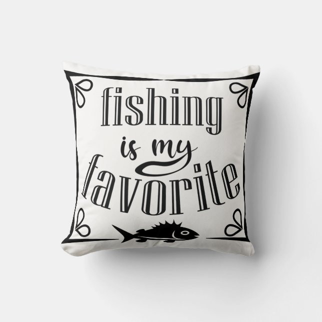 Almofada A pesca é minha citação favorita (Frente)
