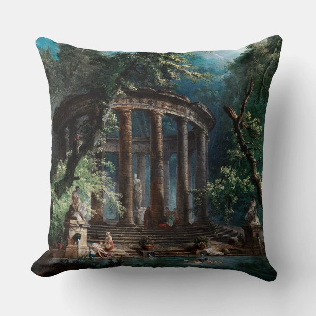Almofada A Piscina de banho de Hubert Robert segundo Editio (Frente)