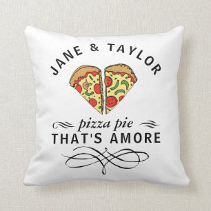 Almofada A pizza do amor dos casais adiciona nomes