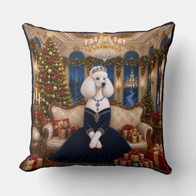 Almofada A Poodle Christmas Holiday  (Frente)