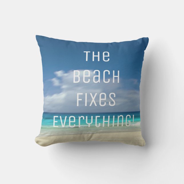 Almofada A Praia Conserta Tudo! (Frente)
