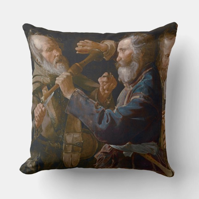 Almofada A rixa dos mendigos, c.1625-30 (óleo em canvas) (Frente)