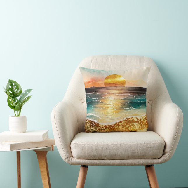 Almofada A Série Praia Aquarela Design 3 (Cadeira)
