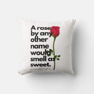 Almofada A SHAKESPEARE POEM AND A ROSE Throw Pillow