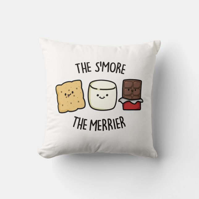 Almofada A Smore, a Merrier Engraçada, Smore Pun (Frente)