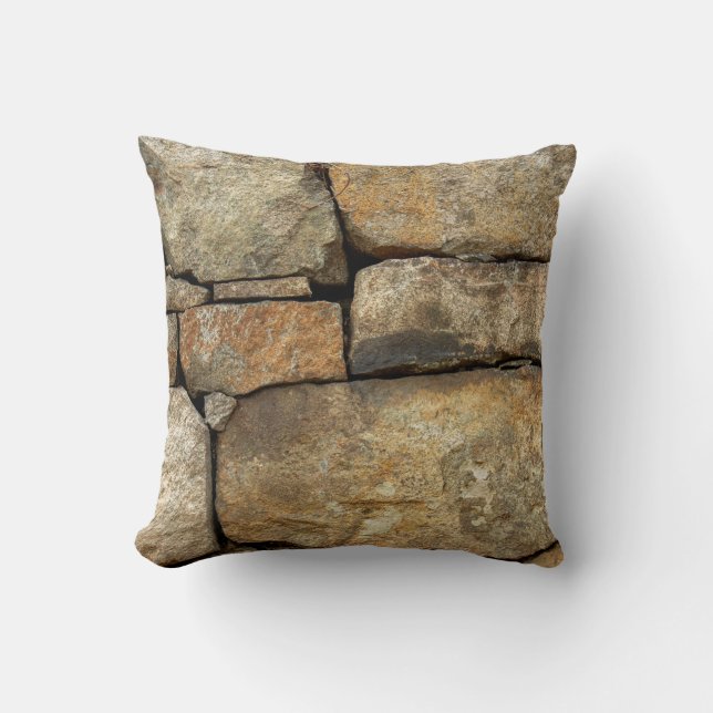 Almofada A stone wall made of cobblestones background textu (Frente)