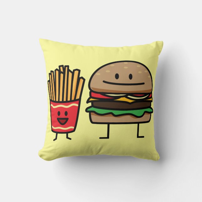 Almofada A sucata do bolo do fast food do Hamburger e das (Frente)