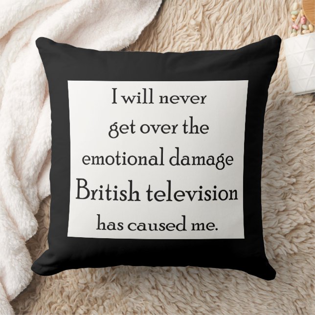 Almofada A televisão britânica me danificou emocionalmente (Cobertor)