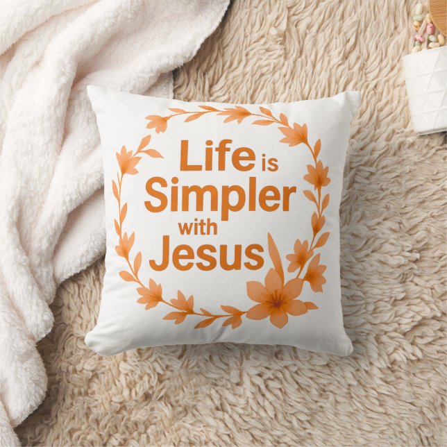 Almofada A Vida da Estação Outonal É Mais Simples Com Jesus (Cobertor)