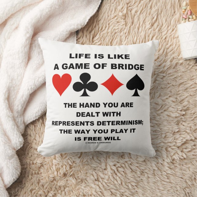 Almofada A Vida É Como Um Jogo De Bridge Determinismo Livre (Cobertor)