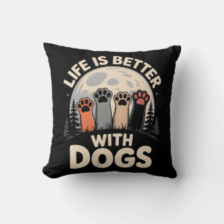 Almofada A Vida é Melhor Com Cães