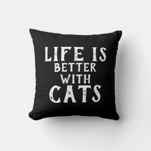 ALMOFADA A VIDA É MELHOR COM GATOS  