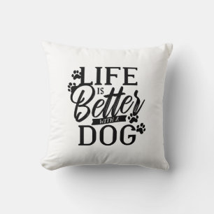 Almofada A vida é melhor com um cão