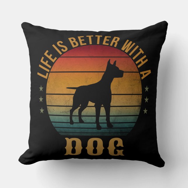 ALMOFADA A VIDA É MELHOR COM UM CÃO (Frente)