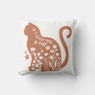 Almofada A Vida É Melhor Com Um Gato