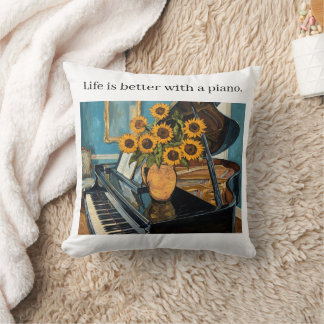 Almofada A vida é melhor com um piano - arte linda!