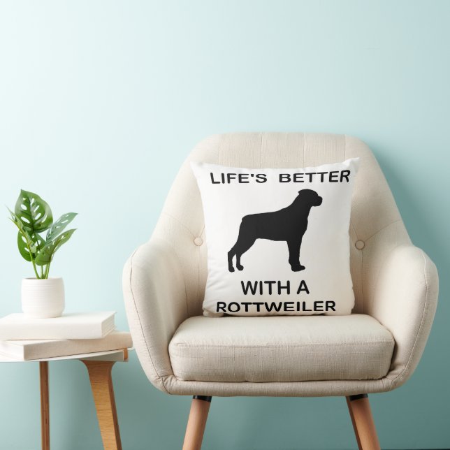 Almofada A vida é melhor com um rottweiler (Cadeira)