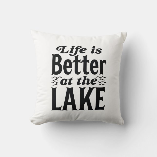 Almofada A Vida É Melhor No Lago (Frente)